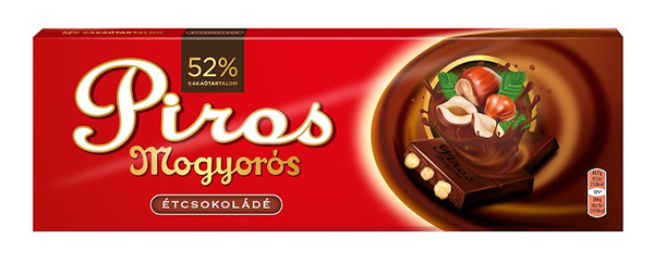 piros mogyorós étcsoki 250g